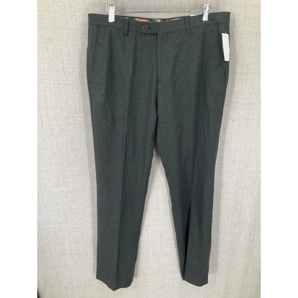 Paisley & Gray Dress Pants Men 34x32 Olive Green Wool Blend Classic  NEW